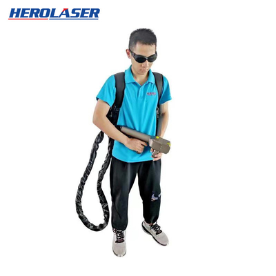 Portable Fiber Backpack Laser Cleaner Rust Removal Pulsed Cleaning For Metal